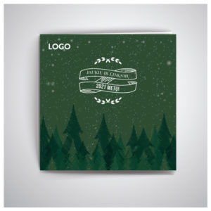 Kalėdinis atvirukas miško spalvos