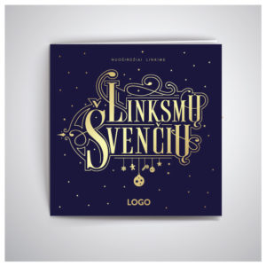 Atvirukas su stilizuotu sveikinimu