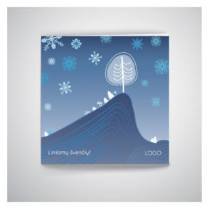 Kalėdinis atvirukas su snaigėmis