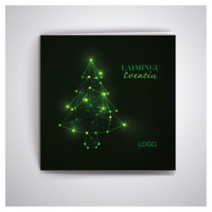 Spindintis atvirukas su smaragdine eglute