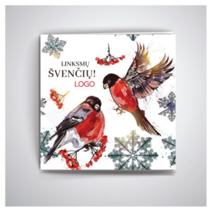 Kalėdinis atvirukas su gamtos motyvais