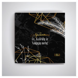 Juodas atvirukas su sveikinimu