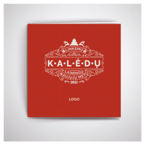 Raudonas kalėdinis atvirukas