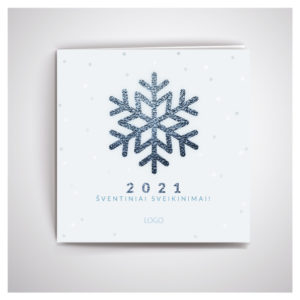 Minimalistinio dizaino atvirukas su snaige