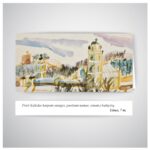 Atvirukas su žiemos mieste vaizdu