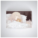 Vaikiškas atvirukas su mergaite