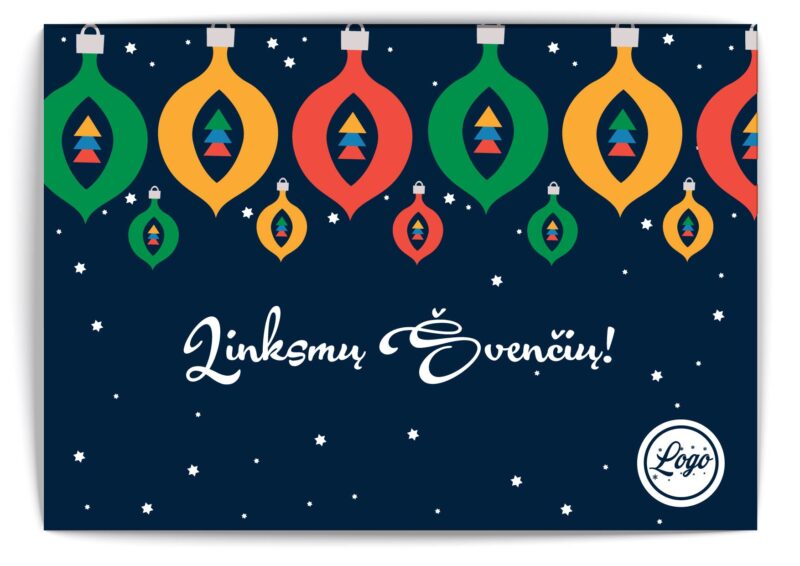 Tamsiai mėlynas spalvotas atvirukas