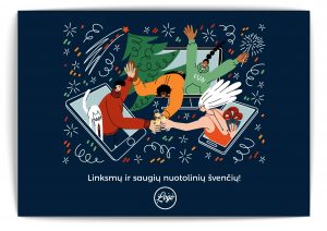 Tamsiai mėlynas atvirukas