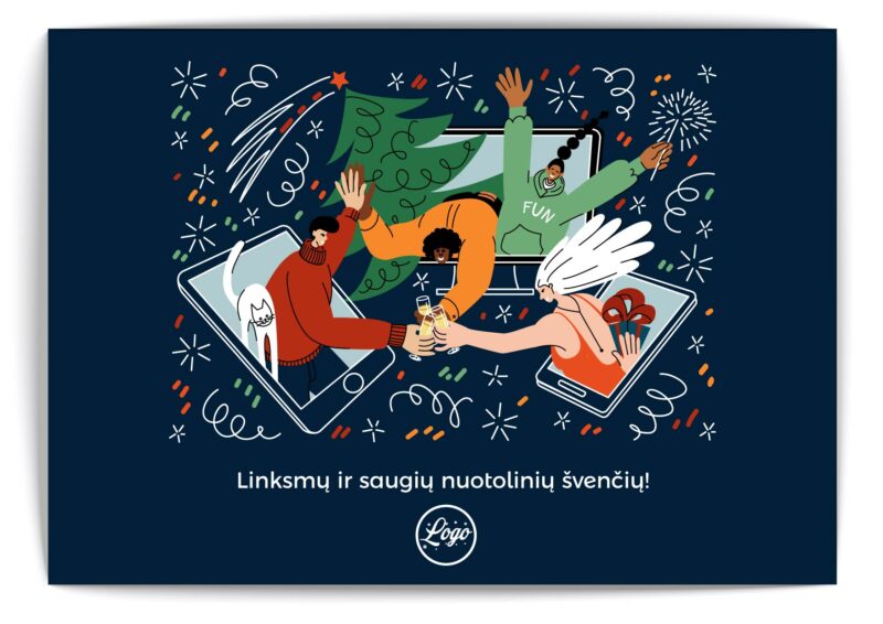 Tamsiai mėlynas atvirukas