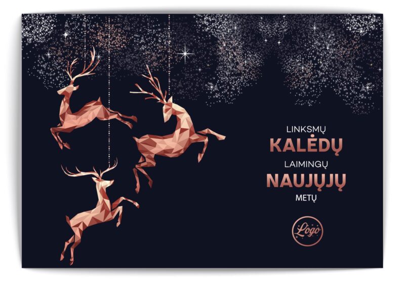 Tamsus atvirukas su briedžiais