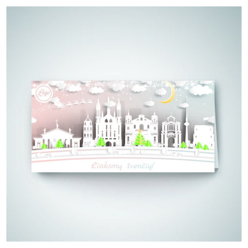 Kalėdinis atvirukas su logotipu AIH21