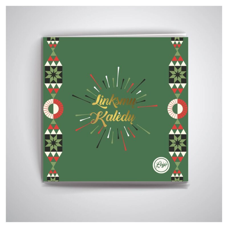 žalias kalėdinis atvirukas