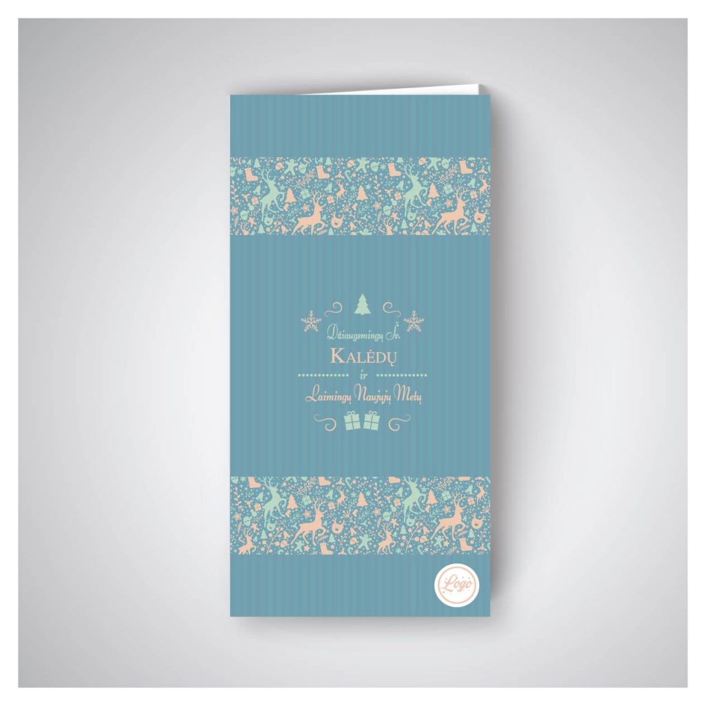 Melsvas atvirukas kalėdinis